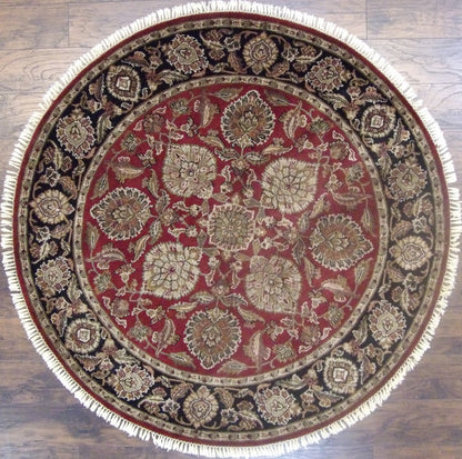 Jaipur Kashan Antique Wash hand-knotted wool rug in Black & Red, full view