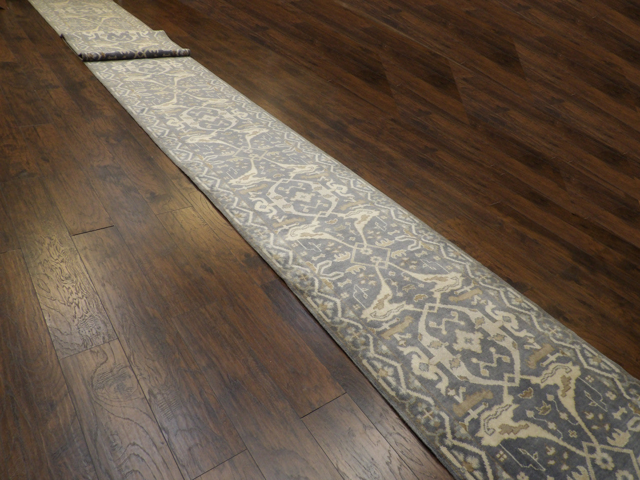 Oushak pattern detail, wash finish