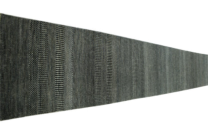 Close-up of wool-silk pile, Blue & Gray rug