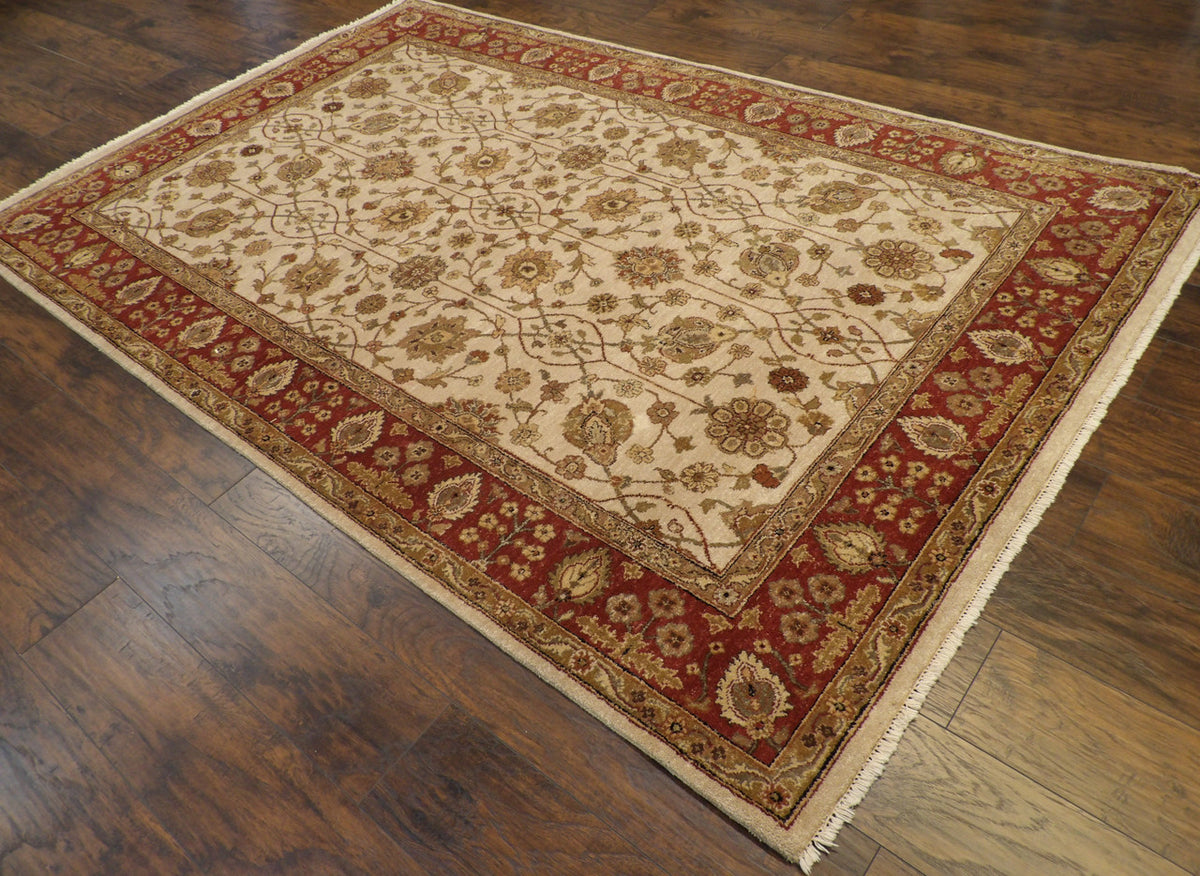Chobie Antique hand-knotted wool rug in Beige, 6'0" x 9'0", SKU W919