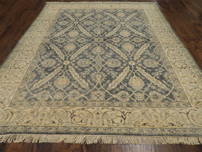 Close-up of wool pile, Black & Beige rug