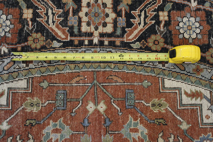 Blue & Rust Tribal Fine Sherapi rug in room setting