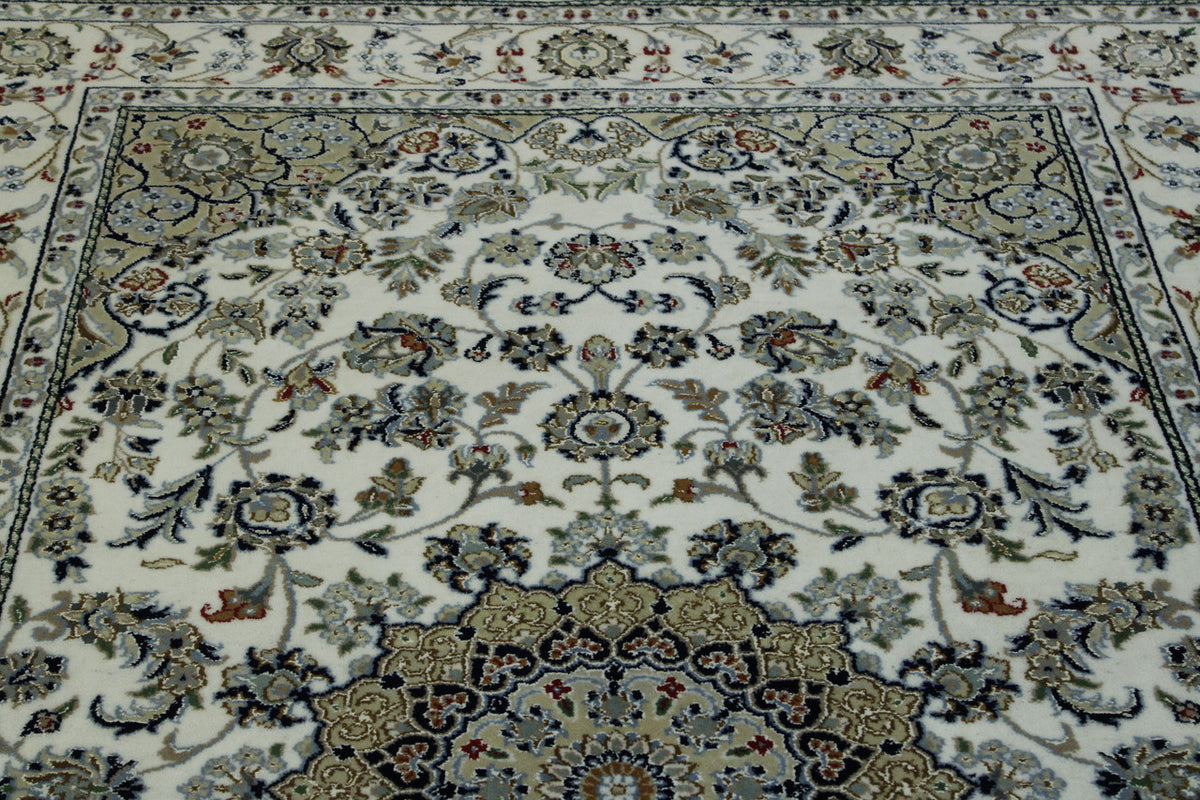 Back of Traditional Fine Nain hand-knotted rug