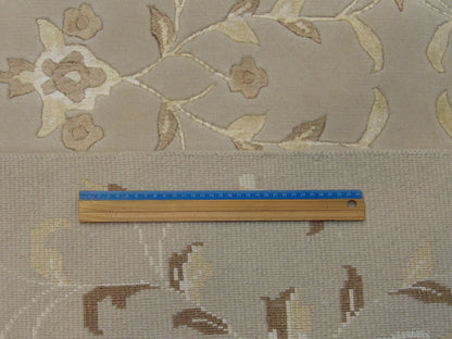 Full room view of modern Tibetan flower hand-knotted rug
