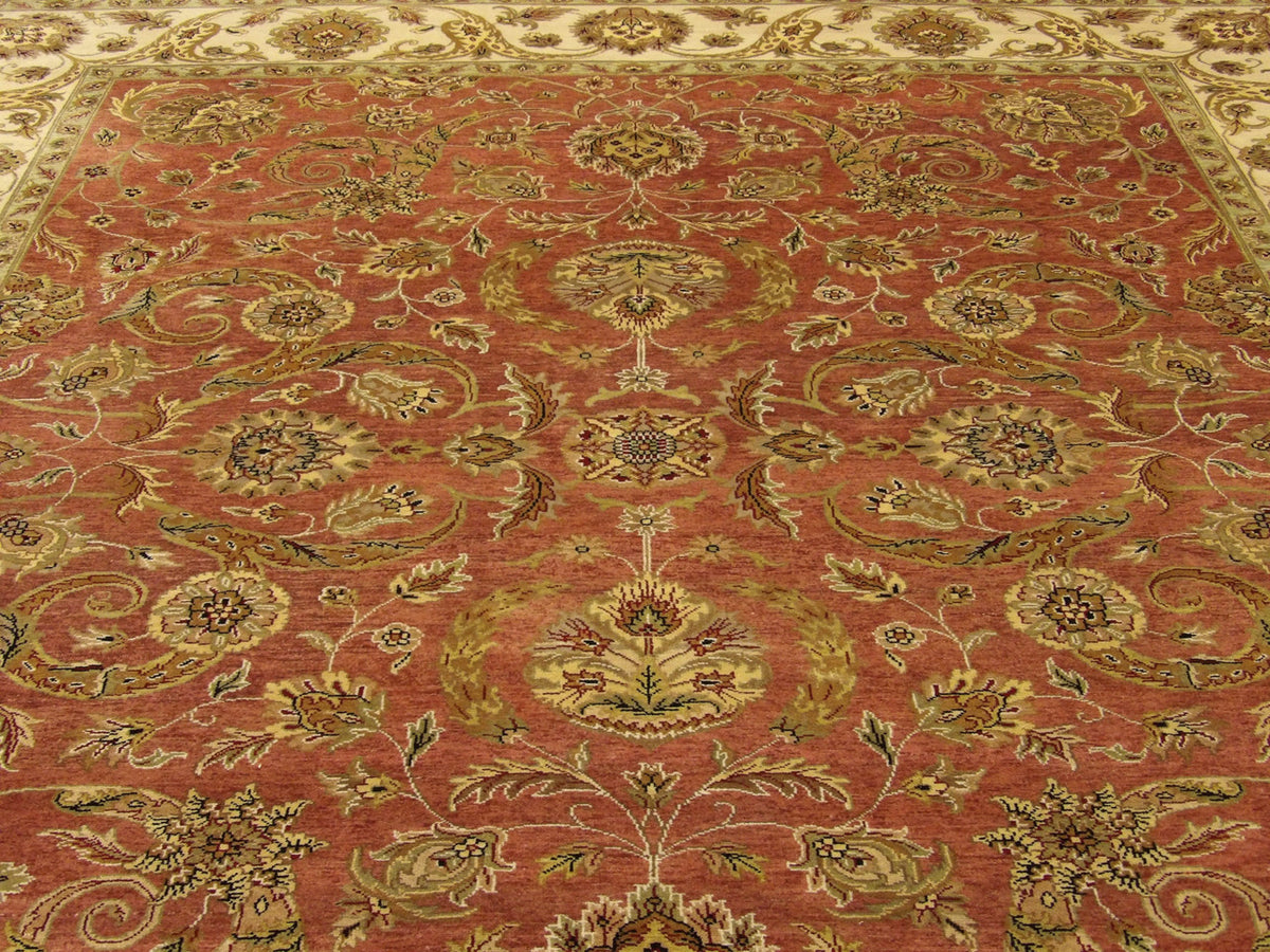 Back of Fine Ziegler Tie Dye hand-knotted rug