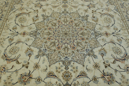 Traditional Super Fine Nain rug corner detail