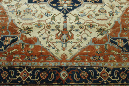 Full view of Tribal Heriz rug