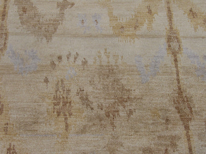 Back of Modern Ikat hand-knotted rug