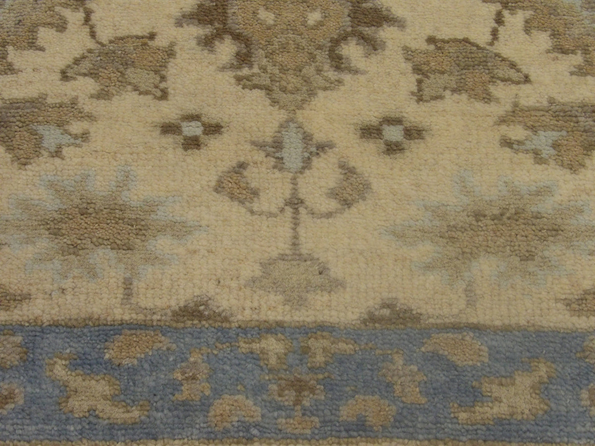 Turk Oushak Stone Wash rug border detail