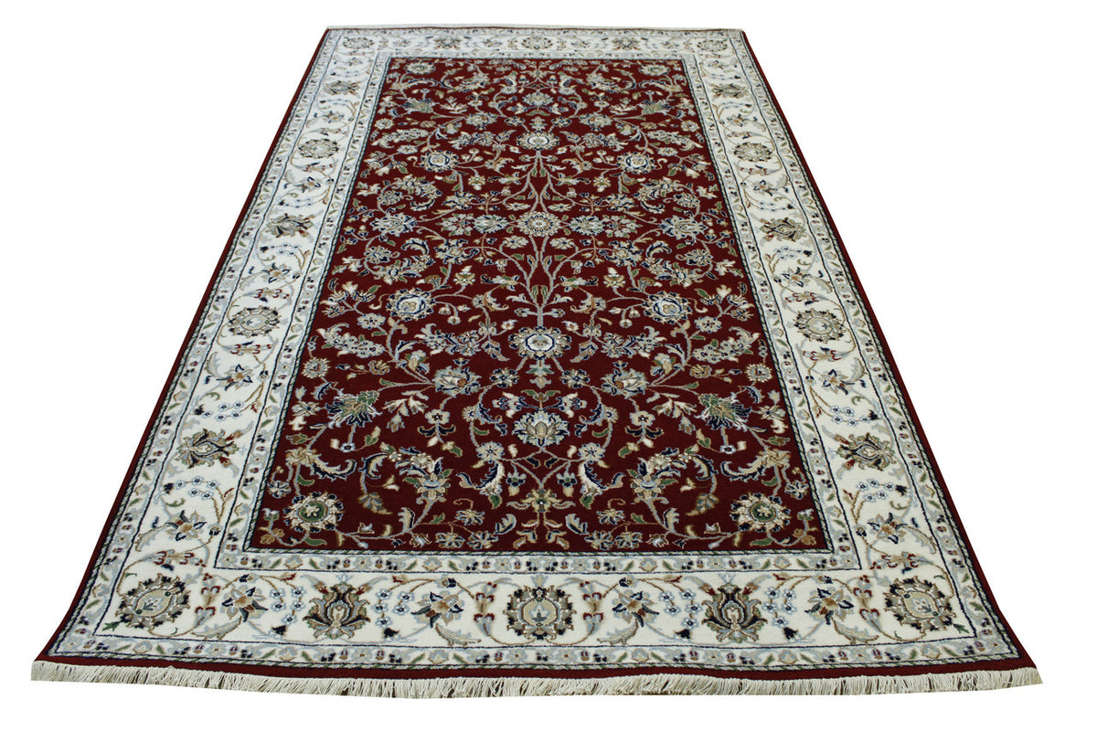 Traditional Fine Nain rug corner detail