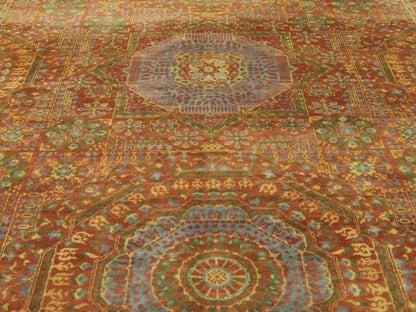 Back of Mamluk Oushak Natural Dye hand-knotted rug