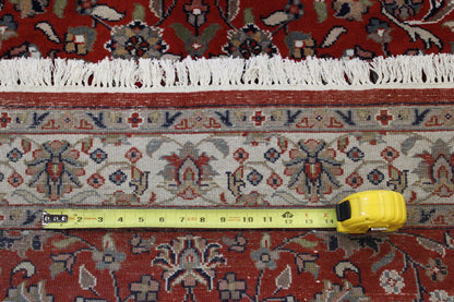 Red Traditional Mahal Design rug in room setting