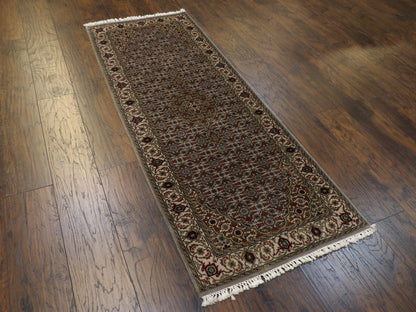 Close-up of wool pile, Blue & Beige rug