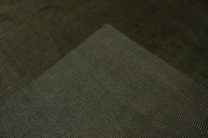Close-up of wool pile, Brown & Gold rug