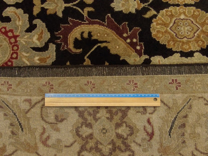 Beige & Purple Fine Persian Kashan rug in room setting