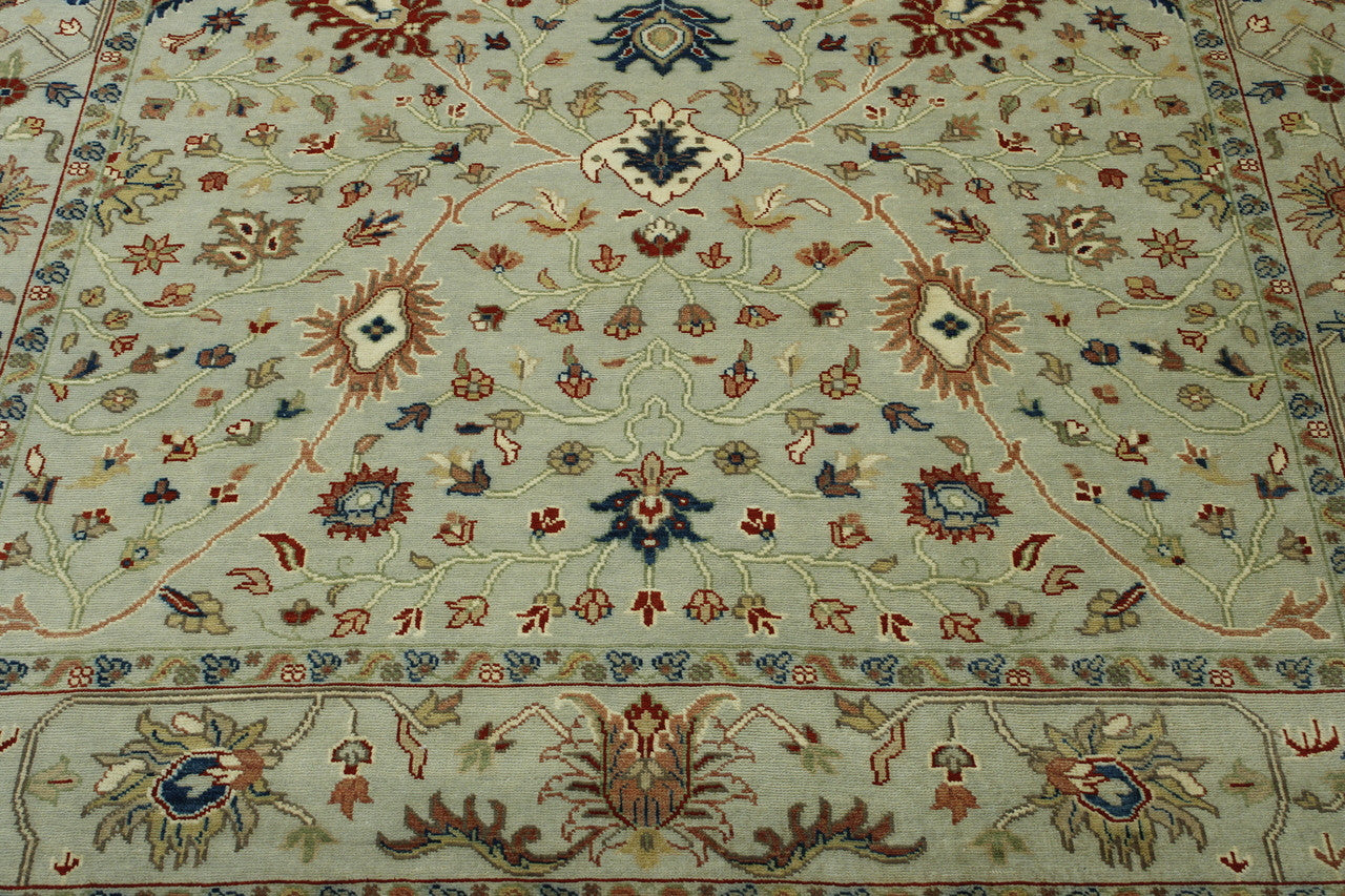 Traditional Agra Ziegler hand-knotted wool rug in Multi-Color & Beige, full view