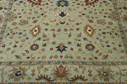 Traditional Agra Ziegler hand-knotted wool rug in Multi-Color & Beige, full view