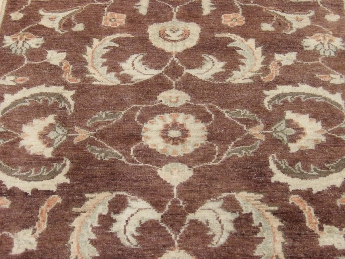 Back of Oushak hand-knotted rug