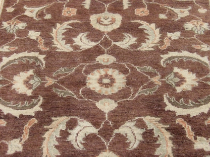 Back of Oushak hand-knotted rug
