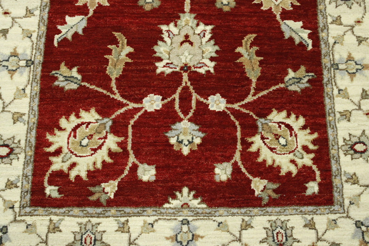 Traditional Indo Ziegler Chobi rug border detail