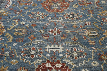 Traditional Colorful Ziegler rug border detail