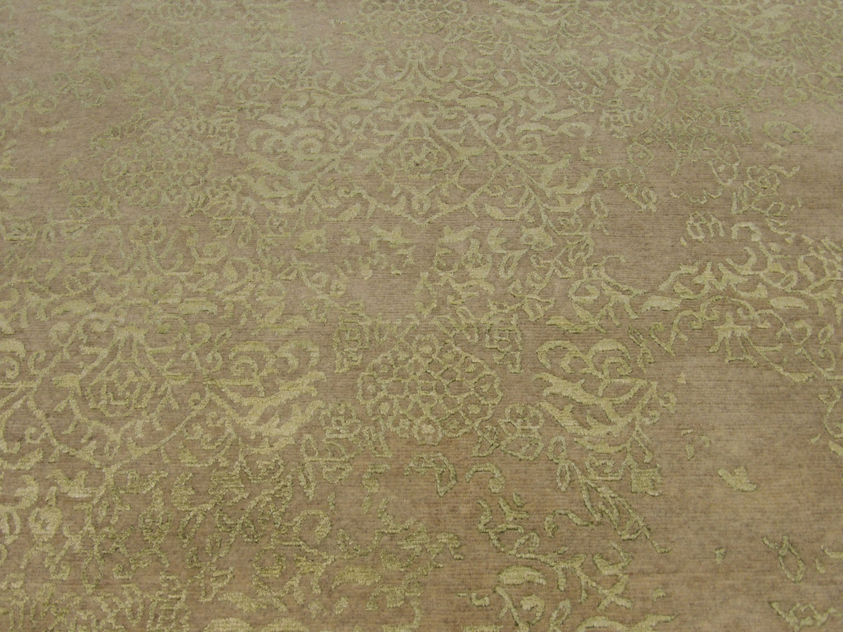 Transitional rug border detail, green and gray