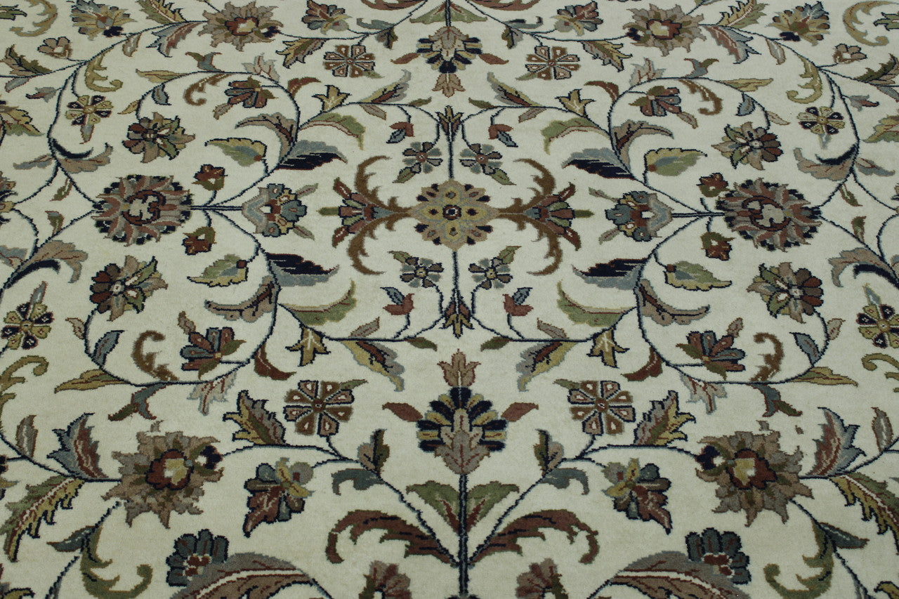 Brown & Beige Traditional Fine Herati rug in room setting