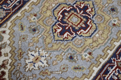 Tribal Indo Heriz rug corner detail