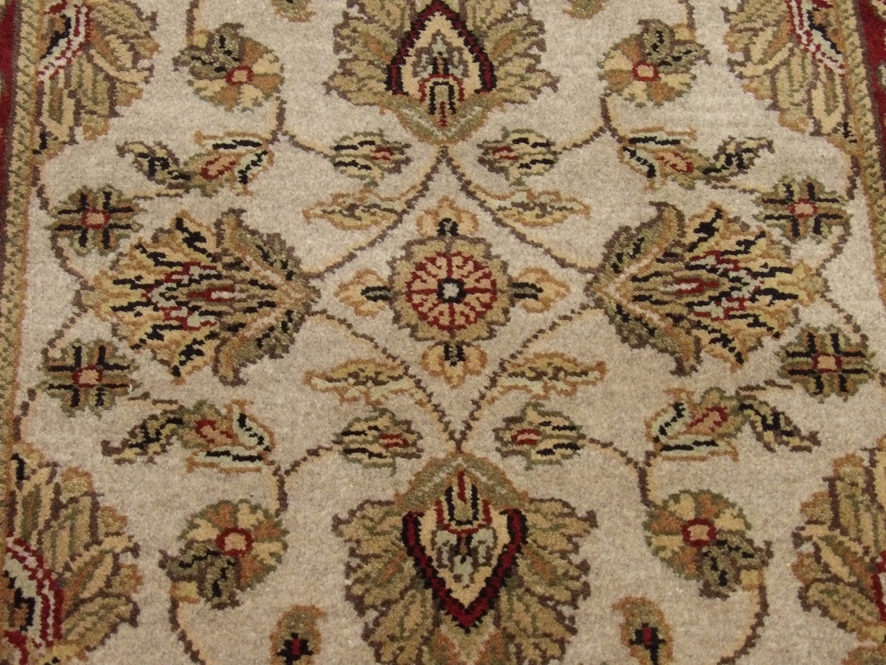 Back of Jaipur Kashan hand-knotted rug