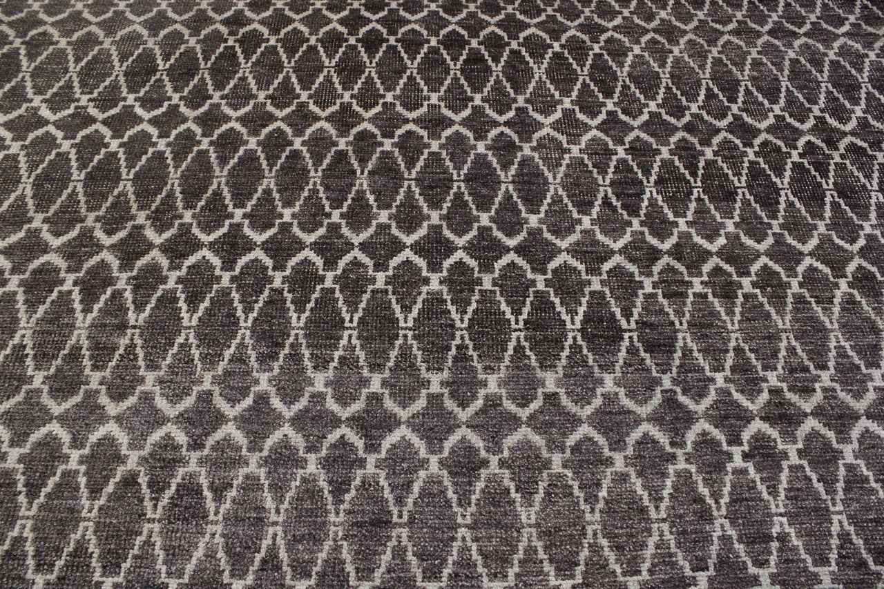 Full view of Modern Distressed Moroccan Design rug