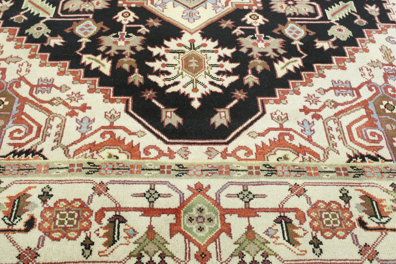 Full view of Tribal Heriz rug