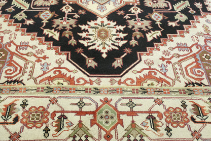 Full view of Tribal Heriz rug