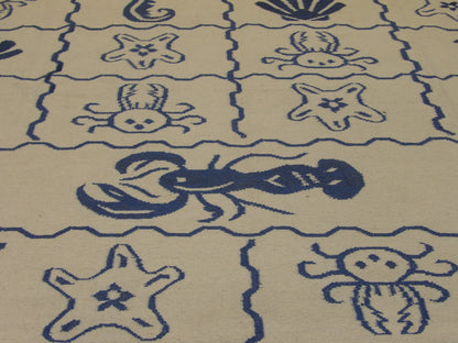 Back of Coastal Flat Weave Indoor/Outdoor hand-knotted rug