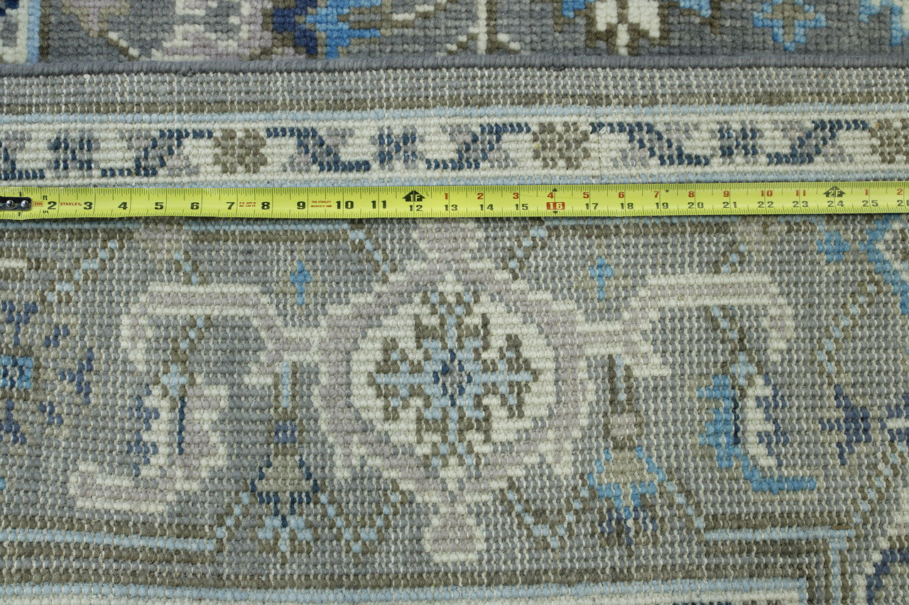 Close-up of wool pile, Blue & Gray rug