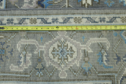 Close-up of wool pile, Blue & Gray rug