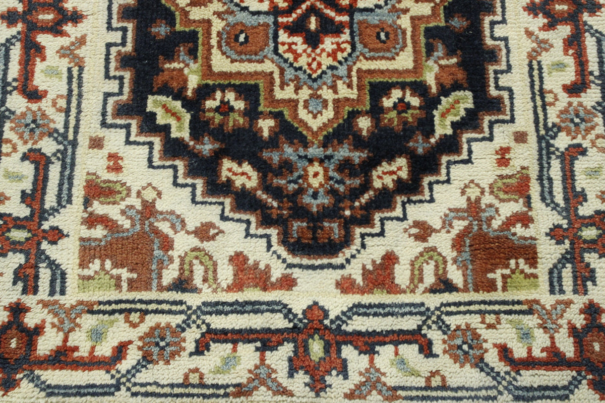 Full view of Tribal Heriz rug