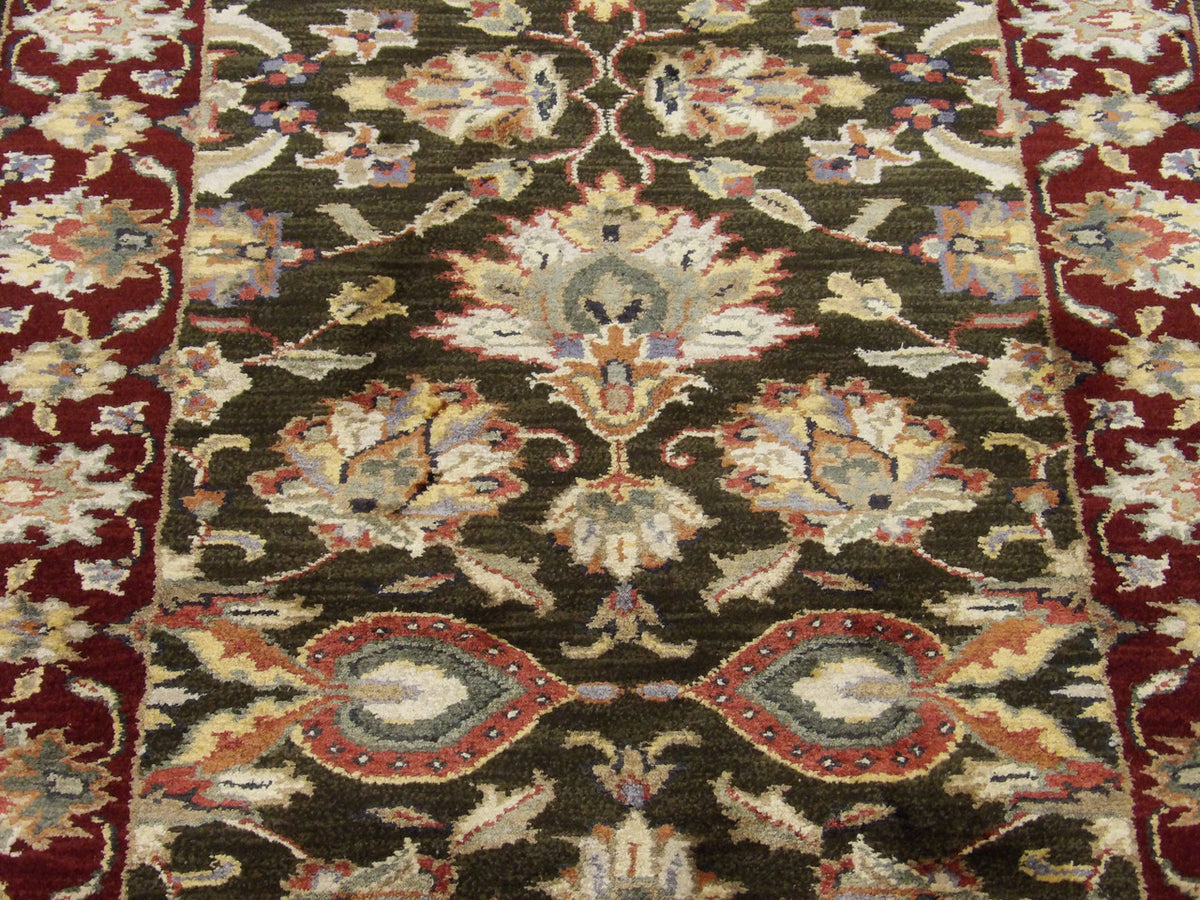 Back of Jaipur Kashan hand-knotted runner