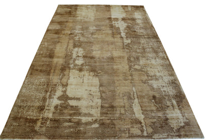 Close-up of silk pile, Rust rug