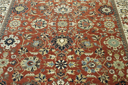 Beige & Rust Traditional Fine Haji Jalili rug in room setting