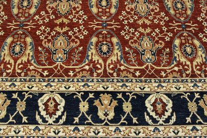 Blue & Rust Tribal Fine Sherapi rug in room setting