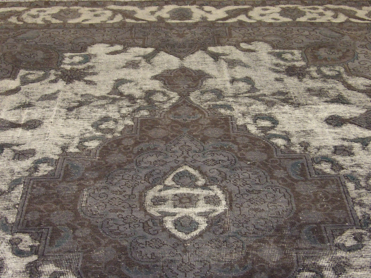 Back of Overdye Vintage Persian Shaved Wash hand-knotted rug