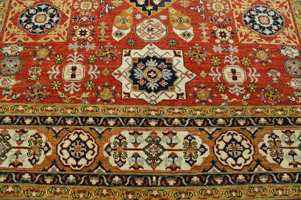 Brown & Red Tribal Vegetable Dye Mamluk rug in room setting