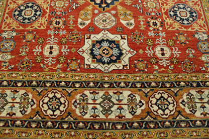 Brown & Red Tribal Vegetable Dye Mamluk rug in room setting