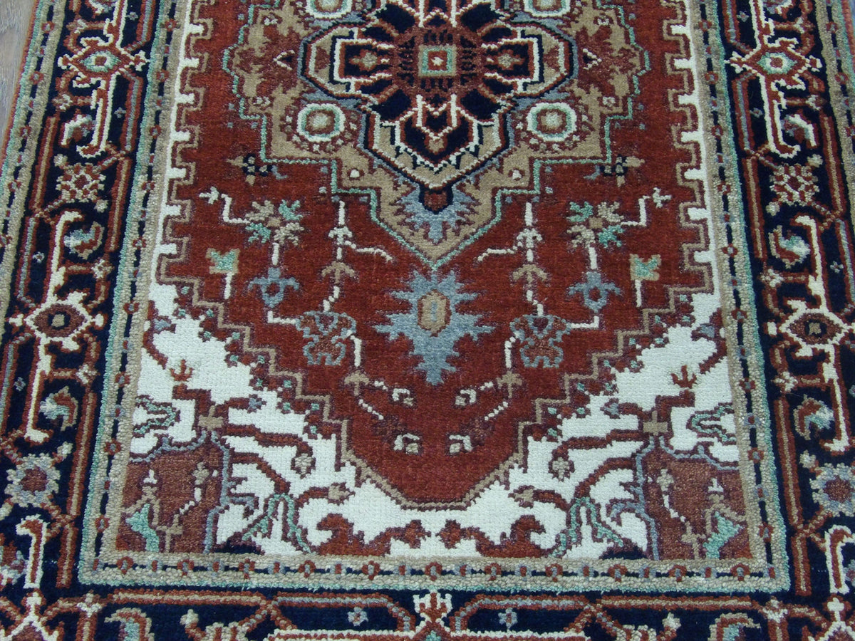 Back of Tribal Sherapi hand-knotted rug