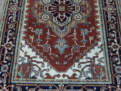 Back of Tribal Sherapi hand-knotted rug