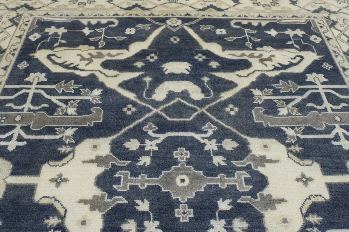 Back of Oushak Ziegler hand-knotted rug