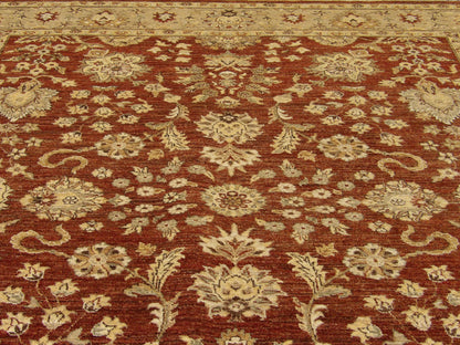 Back of Oushak hand-knotted rug