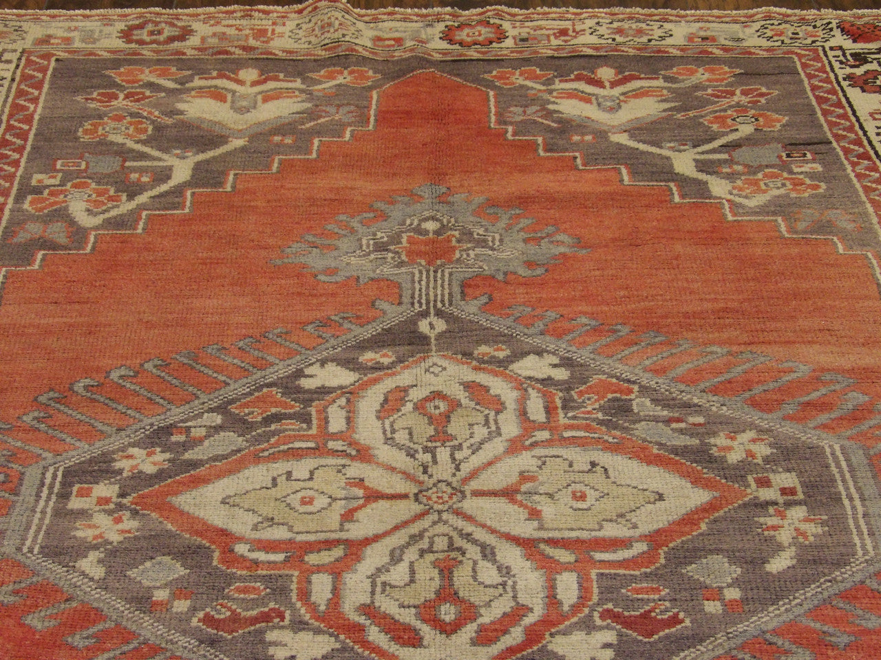 Back of Antique Vintage Anatolian Khorasan hand-knotted rug