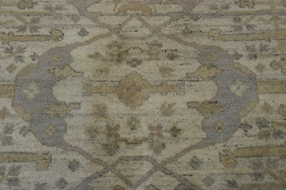 Back of Oushak Indo Ziegler hand-knotted rug