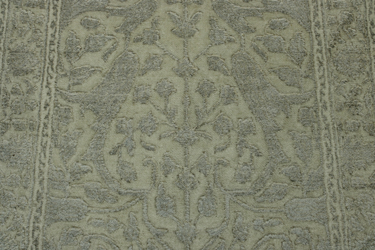 Gray & Beige Traditional Haji Jalili rug in room setting